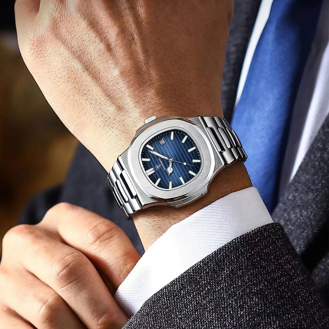 Poedagar Men's Luxury Blue Watch